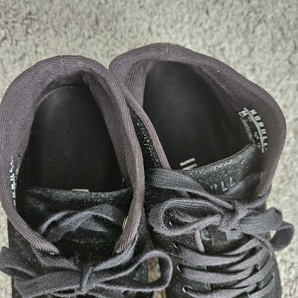 NoBull black dark gum suede mid trainer size 8.5 Women Perforated Laces